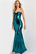 Jovani 45709 Knotted Waist Strapless Metallic Dress