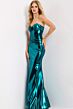 Jovani 45709 Knotted Waist Strapless Metallic Dress