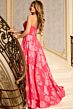 Jovani 45721 High Slit Strapless Floral Dress