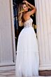 Jovani 45866 3D Floral Corset Strapless Dress