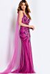 Jovani 45876 Floral Beadwork One Shoulder Dress