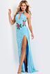 Jovani 46086 Halter Neckline Floral Sequin Dress