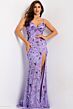 Jovani 46097 Spaghetti Straps 3D Floral Sequin Dress