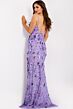 Jovani 46097 Spaghetti Straps 3D Floral Sequin Dress