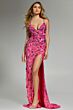 Jovani 46097 Spaghetti Straps 3D Floral Sequin Dress