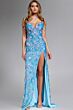 Jovani 46097 Spaghetti Straps 3D Floral Sequin Dress