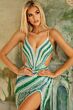 Jovani 46206 High Slit Plunging Neckline Sequin Dress