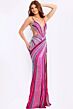 Jovani 46206 High Slit Plunging Neckline Sequin Dress