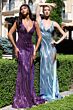 Jovani 46247 Open V-Back High Slit Sequin Dress