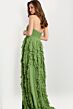 Jovani 46379 Ruffle Skirt High Slit Strapless Dress