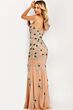 Jovani 46401 Floral Beadwork Strapless Corset Dress