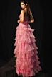 Jovani 46408 Drop Waist Tiered Ruffle Skirt Strapless Dress