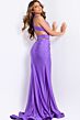 Jovani 46500 Pleated Top Criss Cross Back Dress