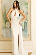 Jovani 46670 Side Tail Choker-Halter Neck Dress