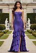 Jovani 46909 Ruffle Skirt Strapless Hot Fix Dress