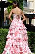 Jovani 47029 Ruffle Skirt Floral Print Strapless Dress