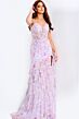 Jovani 47101 Layered Skirt Floral Embellished Dress