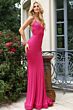 Jovani 47152 Strappy Back Beaded Metallic Dress