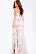 Jovani 47282 Basque Waist Layered Ruffle Skirt Floral Dress