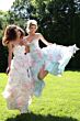 Jovani 47282 Basque Waist Layered Ruffle Skirt Floral Dress
