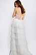 Jovani 47290 Tiered Ruffle Skirt Lace-Up Strapless Dress