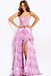 Jovani 47294 Layered Skirt Floral Glitter Dress