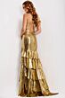 Jovani 47301 Tiered Ruffle Skirt Beaded Metallic Dress