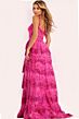 Jovani 47320 High Slit Tiered Ruffle Skirt Embellished Dress