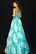 Jovani 47327 Illusion Back Strapless Floral Dress