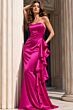 Jovani 47386 Side Ruffle Fuchsia Satin Dress