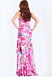 Jovani 47552 Drop Waist Ruffle Skirt with Neck Scarf Dress