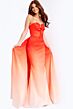 Jovani 47554 Long Overskirt Ombre Satin Dress