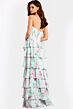 Jovani 47579 Ruffle Skirt Floral Print Strapless Dress
