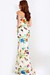 Jovani 47626 Cowl Neckline Strapless Floral Dress