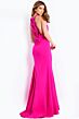 Jovani 47639 Plunging Halter Neckline Bow Back Dress