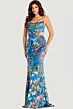 Jovani 47654 Ruched Bodice Strapless Floral Dress