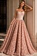 Jovani 47695 3D Floral Skirt Strapless Corset Dress