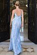 Jovani 47710 Plunging Neckline Fringe Sequin Dress