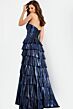 Jovani 47742 Layered Ruffle Skirt Beaded Metallic Dress