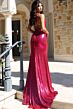 Jovani 47752 Knot Bust Lace-Up Metallic Dress