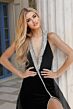 Jovani 47787 High Slit Plunging Halter Neckline Dress