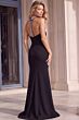 Jovani 47814 T-Back Black Crepe Dress