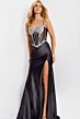Jovani 47849 Illusion Corset Slit Skirt Dress