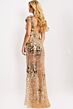 Jovani 48051 Cap Sleeve Floral Sequin Illusion Dress