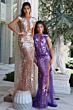 Jovani 48051 Cap Sleeve Floral Sequin Illusion Dress