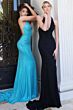 Jovani 48069 Beaded Metallic Plunging Halter Dress