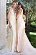 Jovani 48120 3D Floral Straps Open V-Back Dress