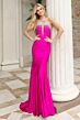 Jovani 48123 Plunging Halter Neckline Exposed Back Dress