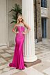 Jovani 48123 Plunging Halter Neckline Exposed Back Dress
