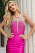 Jovani 48123 Plunging Halter Neckline Exposed Back Dress